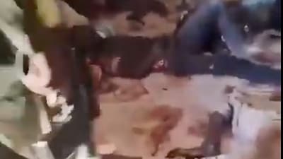 This frame grab from footage shared on social media by Mini Minawi, the governor of Sudan's Darfur region, appears to show RSF fighters walking among bodies lying motionless on the floor inside the Saudi Maternity Hospital in El-Fasher, Darfur region, Sudan. (AP) This frame grab from footage shared on social media by Mini Minawi, the governor of Sudan's Darfur region, appears to show RSF fighters walking among bodies lying motionless on the floor inside the Saudi Maternity Hospital in El-Fasher, Darfur region, Sudan. (AP)