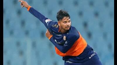 Uttar Pradesh’s promising left-arm spinner Kartik Yadav in action. (Sourced) Uttar Pradesh’s promising left-arm spinner Kartik Yadav in action. (Sourced)