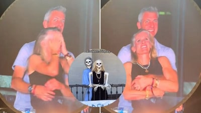 Coldplay's viral kiss cam moment turns into a spooky Halloween display and it's hilarious (Instagram/jasongonzalok) Coldplay's viral kiss cam moment turns into a spooky Halloween display and it's hilarious (Instagram/jasongonzalok)