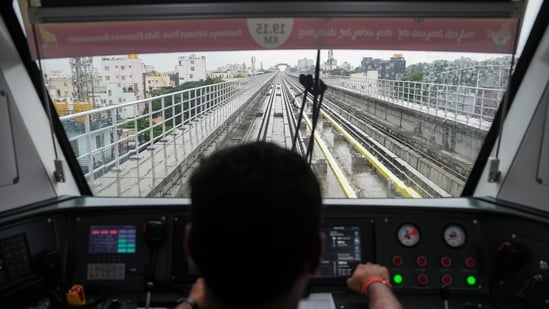 Bengaluru: The cocket of a newly-inaugurated Yellow Line metro train of the Bangalore Metro Rail, in Bengaluru, Karnataka, Sunday, Aug. 10, 2025. (PTI Photo/Shailendra Bhojak) (PTI08_10_2025_000192B) (PTI)