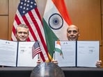 Defence minister Rajnath Singh signs 10 years ‘Framework for the US-India Major Defence Partnership’ with United States Secretary of War Pete Hegseth, in Kuala Lumpur on Friday.
