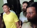 Former Chhattisgarh chief minister Bhupesh Baghel's son Chaitanya Baghel (in yellow) after his arrest in July this year. (ANI File) Former Chhattisgarh chief minister Bhupesh Baghel's son Chaitanya Baghel (in yellow) after his arrest in July this year. (ANI File)