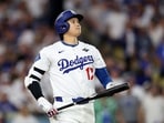 Shohei Ohtani #17 of the Los Angeles Dodgers looks on after grounding out to end the eighth inning against the Toronto Blue Jays Shohei Ohtani #17 of the Los Angeles Dodgers looks on after grounding out to end the eighth inning against the Toronto Blue Jays