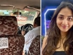 A woman shared these pictures while talking about her ride in a Mumbai cab. A woman shared these pictures while talking about her ride in a Mumbai cab.