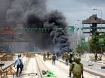 Tanzanian riot police disperse demonstrators during violent protests that marred the election following the disqualification of the two leading opposition candidates in Dar es Salaam, Tanzania, October 29, 2025.
