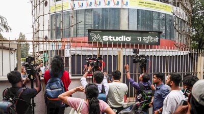 Media gather outside the RA studio at Powai, where a man, identified as Rohit Arya, held several children hostage. (ANI) Media gather outside the RA studio at Powai, where a man, identified as Rohit Arya, held several children hostage. (ANI)