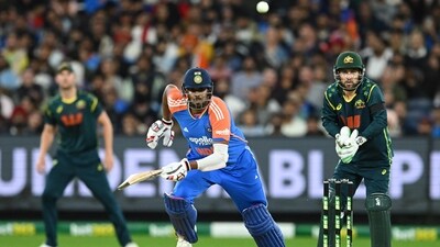 Harshit Rana scored 35 runs in the second T20I at MCG. (AP)