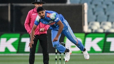 Arshdeep Singh bowls during the second one-day international (ODI) men's cricket match between Australia, (AFP) Arshdeep Singh bowls during the second one-day international (ODI) men's cricket match between Australia, (AFP)