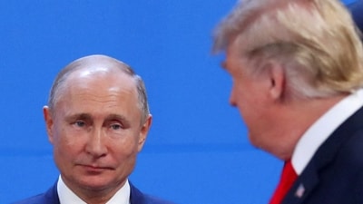 US President Donald Trump and Russia's President Vladimir Putin (Reuters)