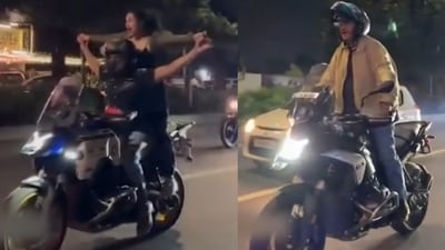 Manasi Parekh and Tiku Talsania performing stunts