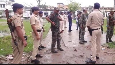 Heavy police presence was also seen at the Sub-Divisional Hospital in Barh, where the post-mortem of Dular Chand Yadav will take place. (PTI) Heavy police presence was also seen at the Sub-Divisional Hospital in Barh, where the post-mortem of Dular Chand Yadav will take place. (PTI)