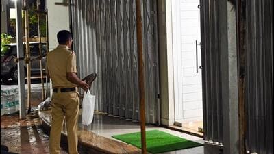 Police officials were present outside the RA Studio in Powai on Friday (Raju Shinde/ HT Photo) Police officials were present outside the RA Studio in Powai on Friday (Raju Shinde/ HT Photo)