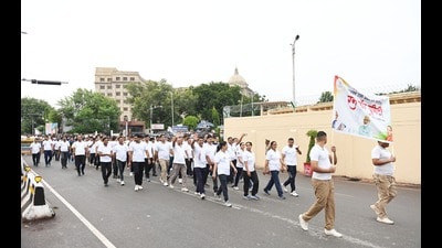 The ‘Run for Unity’ in Lucknow on Friday. (Sourced)