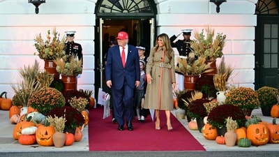 US President Donald Trump and First Lady Melania Trump hosted annual Halloween event at the White House on October 30, 2025. (Photo by Jim WATSON / AFP) (AFP) US President Donald Trump and First Lady Melania Trump hosted annual Halloween event at the White House on October 30, 2025. (Photo by Jim WATSON / AFP) (AFP)