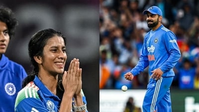 Chase master Virat Kohli bows down to Jemimah Rodrigues. (AFP ) Chase master Virat Kohli bows down to Jemimah Rodrigues. (AFP )