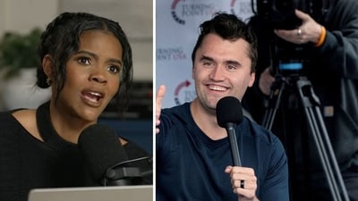 Candace Owens claimed Charlie Kirk had a Catholic funeral. (Candace Owens/YouTube, REUTERS/David Ryder/File Photo ) Candace Owens claimed Charlie Kirk had a Catholic funeral. (Candace Owens/YouTube, REUTERS/David Ryder/File Photo )