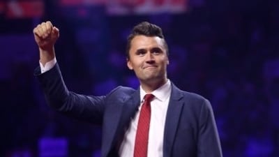 A resurfaced clip from Charlie Kirk critiques the holiday of Halloween.
Social media users share divided opinions on his remark. (@charliekirk11/ X) A resurfaced clip from Charlie Kirk critiques the holiday of Halloween.
Social media users share divided opinions on his remark. (@charliekirk11/ X)