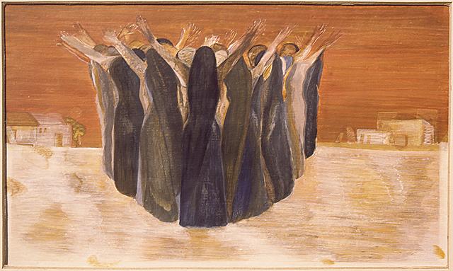 Sheikh’s When Champa Grew Up (1984) is a series of 12 works. It starts with Champa’s happy childhood. (ASIA ART ARCHIVE) Sheikh’s When Champa Grew Up (1984) is a series of 12 works. It starts with Champa’s happy childhood. (ASIA ART ARCHIVE)