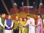 CM Rekha Gupta with LG VK Saxena and other leaders at the Red Fort on Saturday. (RAJ K RAJ /HT PHOTO) CM Rekha Gupta with LG VK Saxena and other leaders at the Red Fort on Saturday. (RAJ K RAJ /HT PHOTO)