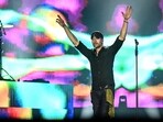 Spanish singer and songwriter Enrique Iglesias performs onstage during a concert in Mumbai on October 29, 2025. (AFP)