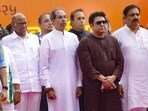 Maharashtra Opposition leader at the Truth March in Mumbai on Saturday. (PTI) Maharashtra Opposition leader at the Truth March in Mumbai on Saturday. (PTI)