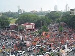 Thousands of people flocked to south Mumbai on Saturday for the “Satyacha Morcha” or Truth March organised by opposition parties in Maharashtra to protest against alleged vote theft and irregularities in the electoral rolls. (Bhushan Koyande/HT Photo) Thousands of people flocked to south Mumbai on Saturday for the “Satyacha Morcha” or Truth March organised by opposition parties in Maharashtra to protest against alleged vote theft and irregularities in the electoral rolls. (Bhushan Koyande/HT Photo)