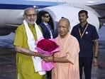 Vice-President CP Radhakrishnan was received by UP chief minister Yogi Adityanath upon his arrival in Varanasi.