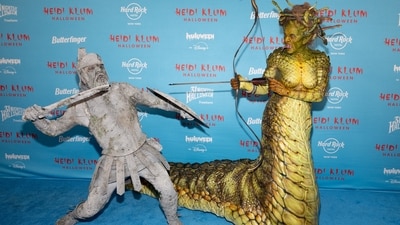 Heidi poses with her husband Tom Kaulitz at her 24th annual Halloween party. He dressed up in a soldier's outfit that has been turned into a stone. (CJ Rivera/Invision/AP) Heidi poses with her husband Tom Kaulitz at her 24th annual Halloween party. He dressed up in a soldier's outfit that has been turned into a stone. (CJ Rivera/Invision/AP)