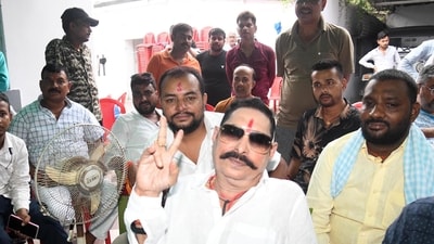 Anant Singh is considered a strongman in Mokama and is up against Veena Devi, wife of former MP and influential leader Surajbhan Singh, in the Assembly constituency. (Santosh Kumar/Hindustan Times)