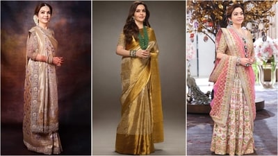 Check out Nita Ambani's stunning saree collection featuring stunning Manish Malhotra designs. (Instagram/@manishmalhotra05) Check out Nita Ambani's stunning saree collection featuring stunning Manish Malhotra designs. (Instagram/@manishmalhotra05)