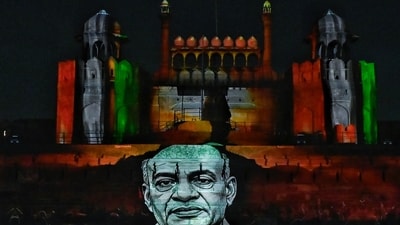 Gram it: It was a treat for the eyes to see something beyond smog in the Capital! The Red Fort was illuminated with an image of Sardar Vallabhbhai Patel, which was projected during the light and sound show organised on Saturday evening as part of the 'Meri Dilli Mera Desh' event that was celebrated Unity in Diversity and the Spirit of Delhi. (Photo: ANI)