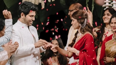 Allu Sirish and Nayanika got engaged on Friday evening. Allu Sirish and Nayanika got engaged on Friday evening.