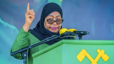 Tanzanian President Samia Suluhu Hassan won a landslide election victory with 97.66 percent of the vote, the electoral commission announced on November 1, 2025. (AFP) Tanzanian President Samia Suluhu Hassan won a landslide election victory with 97.66 percent of the vote, the electoral commission announced on November 1, 2025. (AFP)