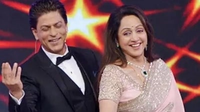 Shah Rukh Khan and Hema Malini