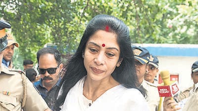 Indrani Mukerjea, accused in the Sheena Bora murder case. (Photo by HT Archives) (Satish Bate/HT Photo)