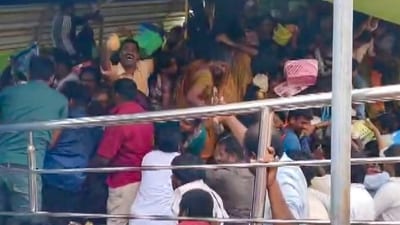 At least ten people were killed and two others suffered injuries after a stampede occurred at the temple on Saturday. (PTI) At least ten people were killed and two others suffered injuries after a stampede occurred at the temple on Saturday. (PTI)