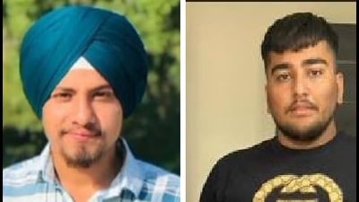 Sahib Singh (left), 21, from Hoshiarpur’s Raghowal village and Yuvraj Singh, 18, from Mohna village in Kaithal had left for the US on October 13, 2024. Sahib Singh (left), 21, from Hoshiarpur’s Raghowal village and Yuvraj Singh, 18, from Mohna village in Kaithal had left for the US on October 13, 2024.