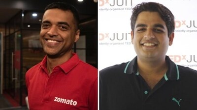 Zomato co-founder Deepinder Goyal (L), Unacademy CEO Gaurav Munjal (R). (File Photo) Zomato co-founder Deepinder Goyal (L), Unacademy CEO Gaurav Munjal (R). (File Photo)