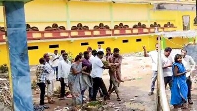 A visual from the site as nine people lost their lives after a stampede at Venkateswara Swamy Temple, in Srikakulam, on Saturday. (ANI Video Grab) A visual from the site as nine people lost their lives after a stampede at Venkateswara Swamy Temple, in Srikakulam, on Saturday. (ANI Video Grab)