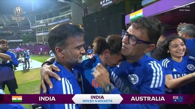 Harmanpreet Kaur crying after India beat Australi to enter World Cup final Harmanpreet Kaur crying after India beat Australi to enter World Cup final