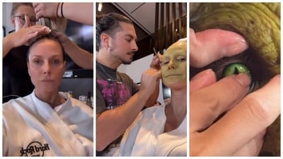 The model and television personality documented the entire process that went into her Medusa transformation. (Instagram) The model and television personality documented the entire process that went into her Medusa transformation. (Instagram)
