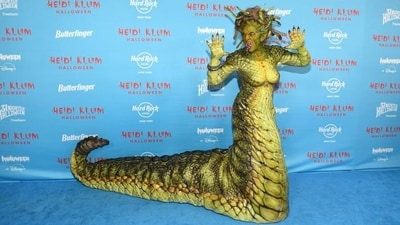 This year, Heidi kept fans on their toes all day about her costume before slithering up the red carpet at her annual Halloween bash as a terrifying Medusa. (Instagram) This year, Heidi kept fans on their toes all day about her costume before slithering up the red carpet at her annual Halloween bash as a terrifying Medusa. (Instagram)