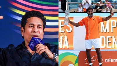 Sachin Tendulkar and Rohan Bopanna Sachin Tendulkar and Rohan Bopanna