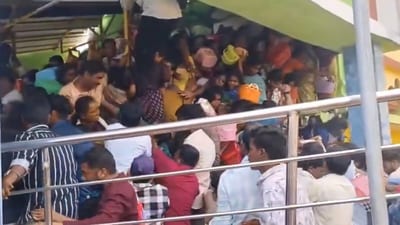 The injured devotees have been rushed to the hospital. (PTI) The injured devotees have been rushed to the hospital. (PTI)