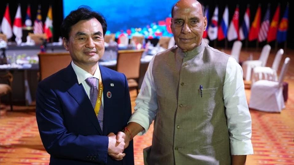 It was a delight to meet South Korea’s Defence Minister Ahn Gyu-back on the sidelines of ADMM-Plus in Kuala Lumpur: Rajnath (Photo/X@rajnathsingh) It was a delight to meet South Korea’s Defence Minister Ahn Gyu-back on the sidelines of ADMM-Plus in Kuala Lumpur: Rajnath (Photo/X@rajnathsingh)