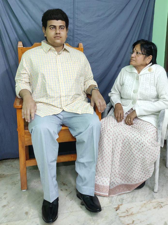 Gita Bhattacharjee with the likeness of her son, Abhishek, who went missing when he was 28. Gita Bhattacharjee with the likeness of her son, Abhishek, who went missing when he was 28.