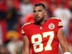 Tight end Travis Kelce #87 of the Kansas City Chiefs warms up prior to the game against the Washington Commanders Tight end Travis Kelce #87 of the Kansas City Chiefs warms up prior to the game against the Washington Commanders