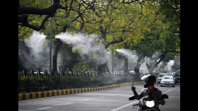 A similar set up on Lodhi Road, which was installed earlier this year. (HT Archive) A similar set up on Lodhi Road, which was installed earlier this year. (HT Archive)