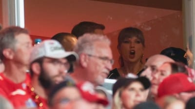 Taylor Swift looks on during the second quarter in the game between the Kansas City Chiefs and the Detroit Lions at Arrowhead Stadium on October 12, 2025 in Kansas City, Missouri. (Getty Images via AFP) Taylor Swift looks on during the second quarter in the game between the Kansas City Chiefs and the Detroit Lions at Arrowhead Stadium on October 12, 2025 in Kansas City, Missouri. (Getty Images via AFP)
