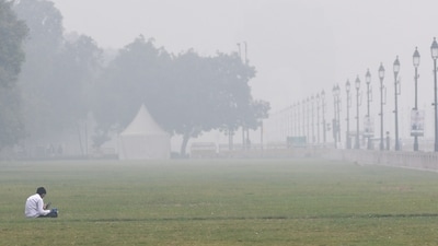 A man on the lawns of Kartavya Path amid a thick layer of smog as the AQI keeps rising in the national capital. Delhi's air quality was in the 'very poor' and 'severe' categories in most places on Sunday, November 2. (ANI) A man on the lawns of Kartavya Path amid a thick layer of smog as the AQI keeps rising in the national capital. Delhi's air quality was in the 'very poor' and 'severe' categories in most places on Sunday, November 2. (ANI)